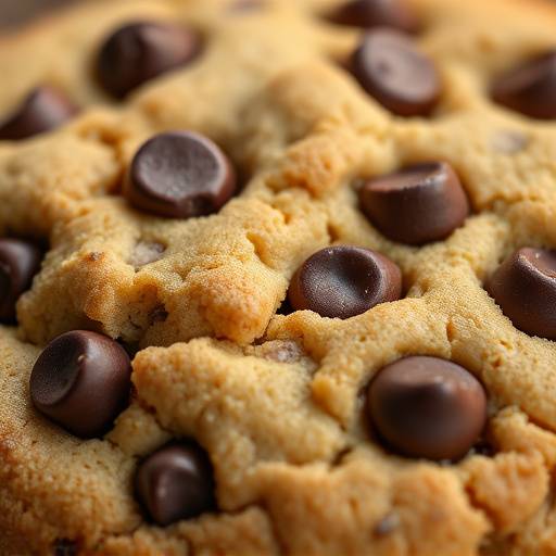 Een cookie-icoon, een bruin koekje met stukjes chocolade